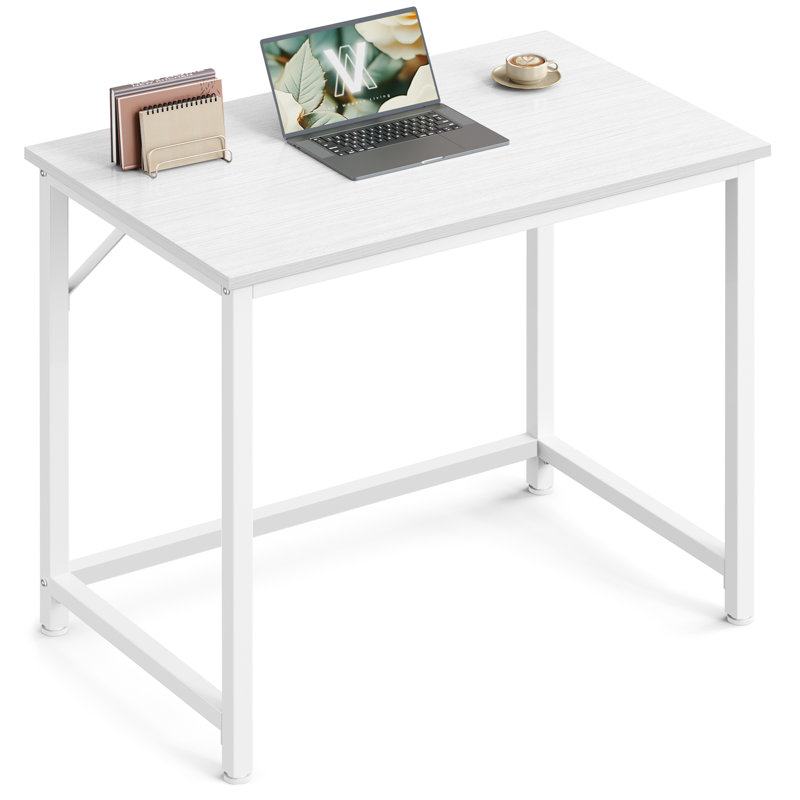 Jana Metal Top Writing Desk, 76cm H x 80cm W x 50cm D, White