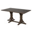 Table de salle à manger rustique en bois massif pour 6 personnes, base à tréteaux et pieds courbés, idéale pour les réunions de famille et les repas quotidiens （Table seulement）-133261489