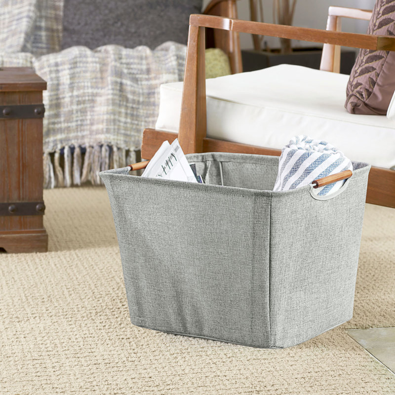 Bac de rangement effilé en tissu, H 11 po x l 16 po x p 13 po, gris