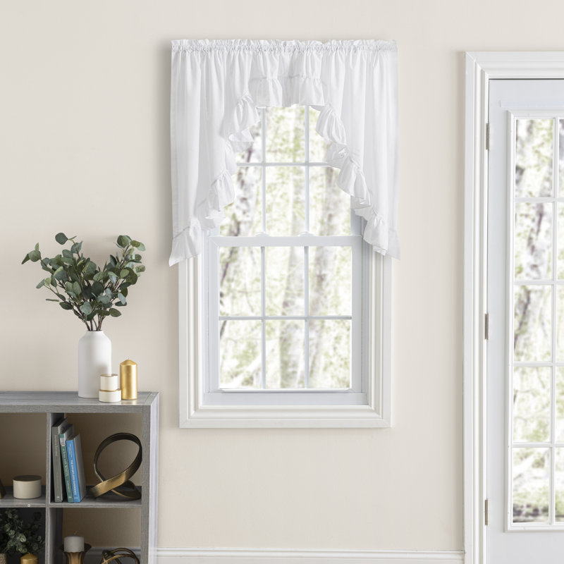 Aashriya Swag Window Valance, 84" W x 63" L, White