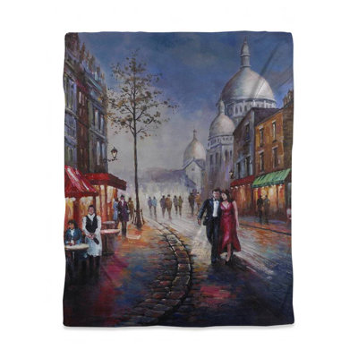 Dressed Up Couple Duvet Cover - Building Bedroom Cities Decor