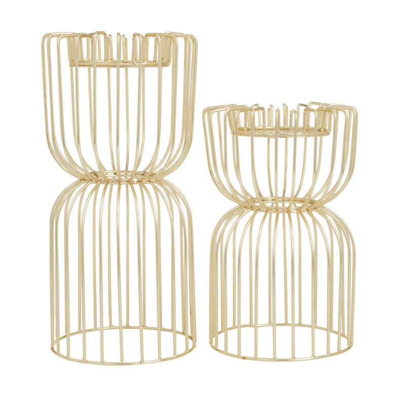 2 Piece Iron Tabletop Candlestick Set
