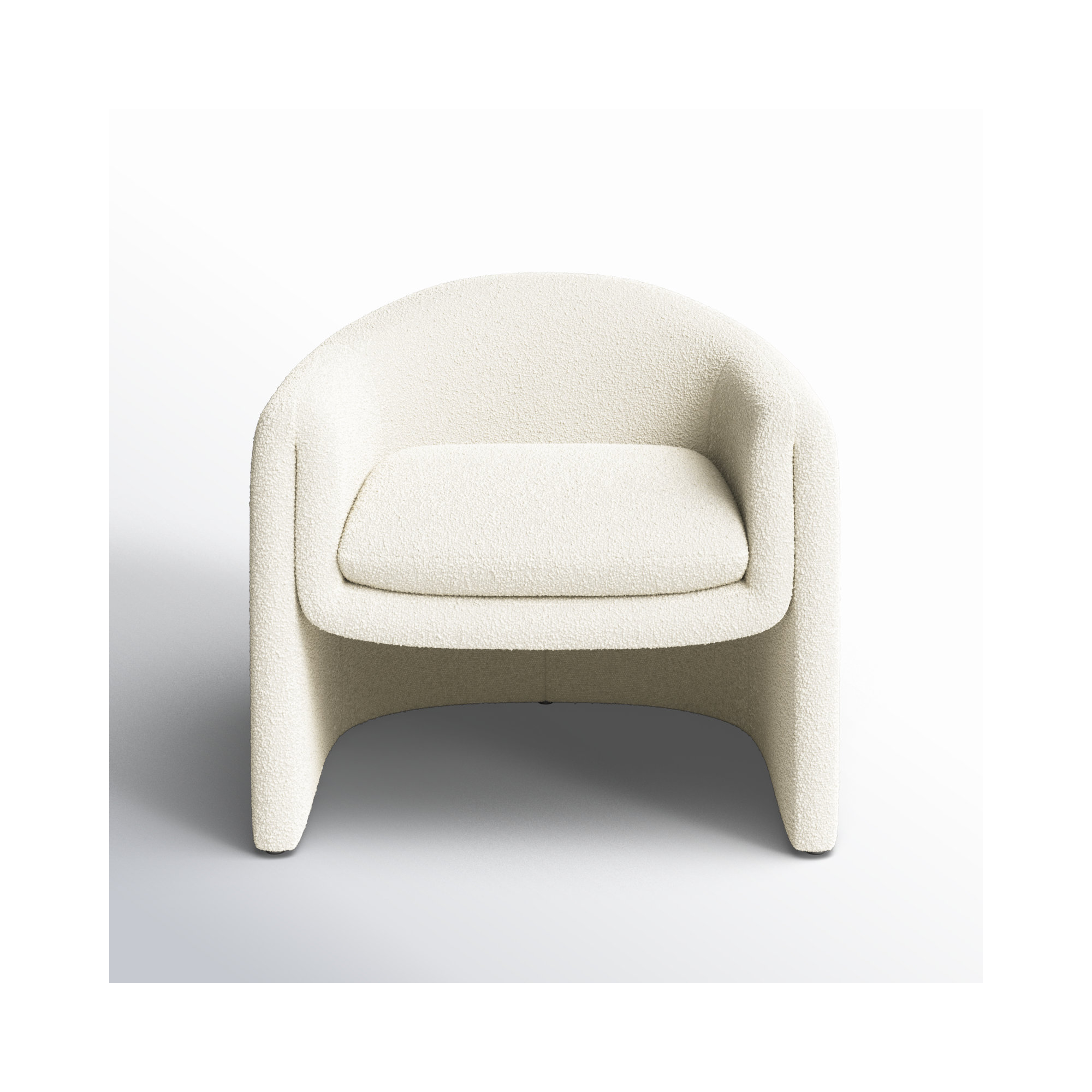 Pollman Upholstered Barrel Chair, Ivory Boucle