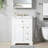 24 Inch White Freestanding Bathroom Vanity - Ceramic Sink With Gold Knobs, Soft-closing Hinges & Ample Storage
