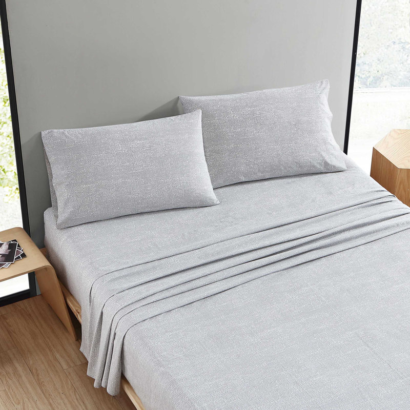 Ensemble de draps en percale de coton Marimekko, Gris / blanc, Grand