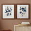 Bleu marine et feuilles de lin II - ensemble de 2 reproductions d'art sur papier encadré-1462973658-1462973659