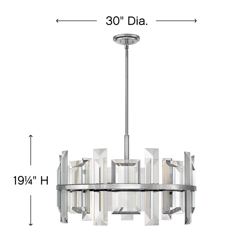 Odette Polished Nickel 9-Light Crystal Chandelier