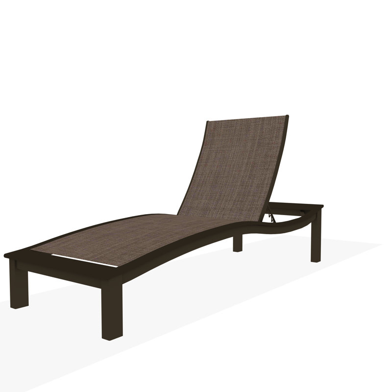Bazza Outdoor Chaise Lounge, Augustine Fennel Sunbrella®, Beachwood
