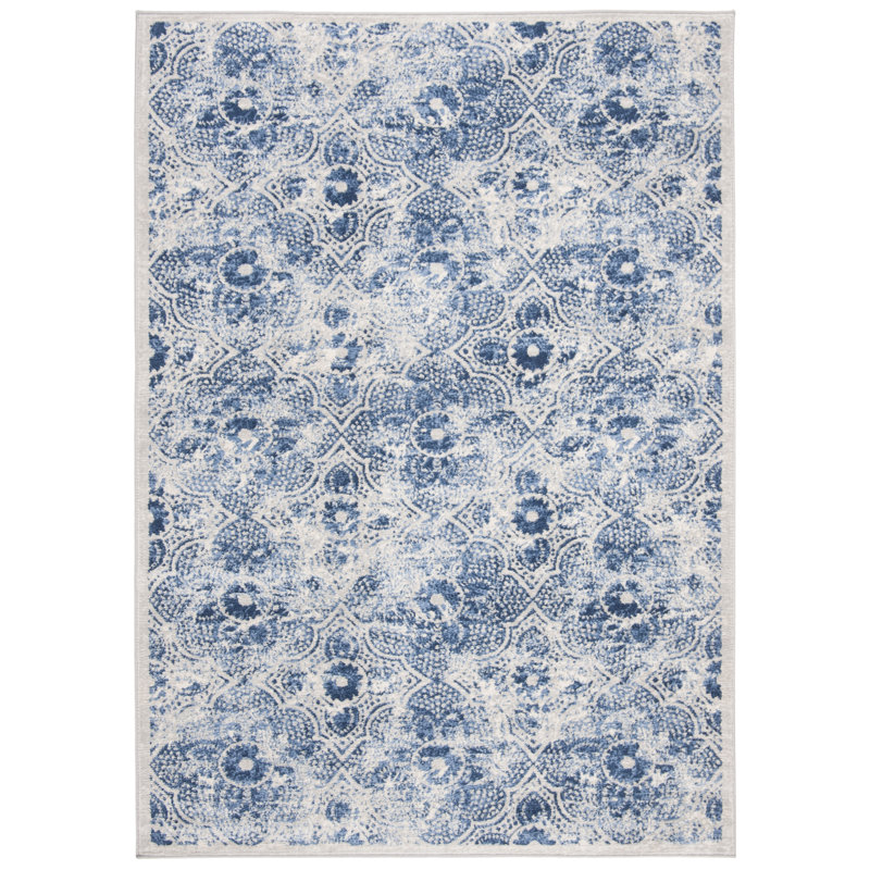 Tapis crème / bleu Martha Stewart, Rectangle 4 pi x 6 pi