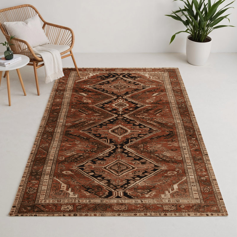 Tapis d'intérieur et d'extérieur brun Persian, Rectangulaire 3 pi x 5 pi