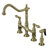Kingston Brass Heritage Two-Handle 4-Hole Deck Mount Bridge Kitchen Faucet with Brass Side Sprayer-11175862