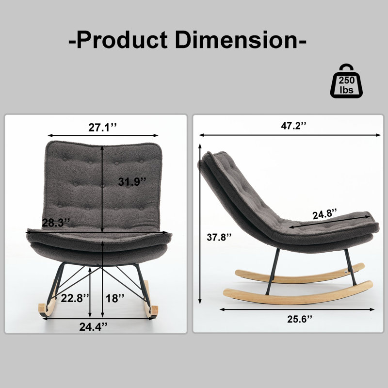 Chaise berçante févin, Gris