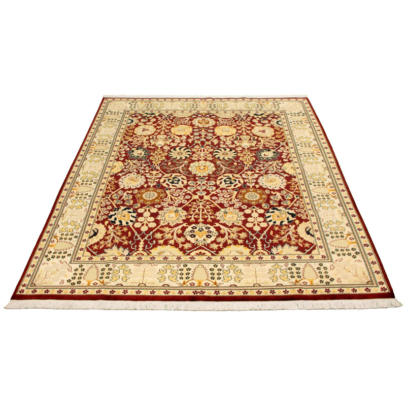 Tapis en laine rouge foncé 8 pi 1 po x 10 pi 1 po "one-of-kind" à la main-noué la 2010 Aethan