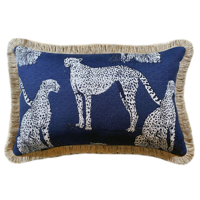 Housse et insert de coussin lombaire intérieur / extérieur Savannah Cat Indigo