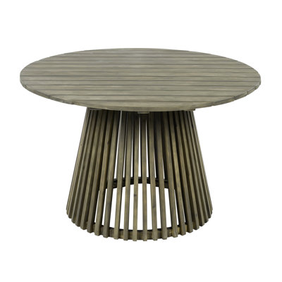 Grey Wood Outdoor Dining Table, 47.18 - Inch Surface, Perfect For Upscale Social Gatherings Extra Large Round Patio Table In Wood, Easy To Clean And Assemble