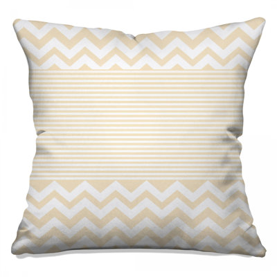 Beige Zigzag Stripes Double Sided Throw Pillows