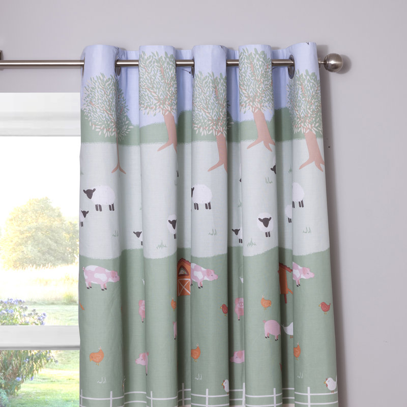 Farmyard Amani Cotton Blend Standard Eyelet Curtains Pair