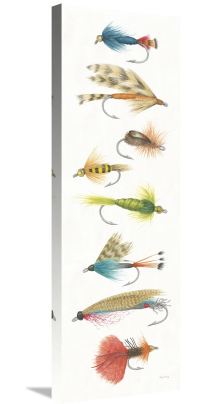 " Gone Fishin X " by Elyse DeNeige, 36" H x 12" W, Wrapped Canvas, No Mat