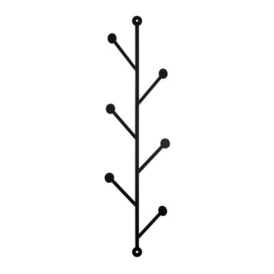 Crochet mural en métal durable, noir, 9,8 po x 37,0 po | Fabrication 100% métal, épaisseur: 0,06 po | Installation facile avec fonction de fixation murale | Parfait pour organiser manteaux, sacs et accessoires