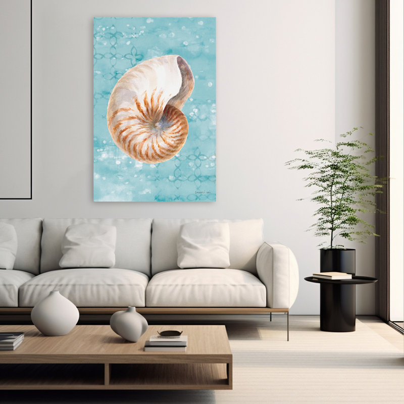 Sunrise Beach V Coastal; Nautique bleu gris blanc brun bord de mer, H 60 po x l 40 po