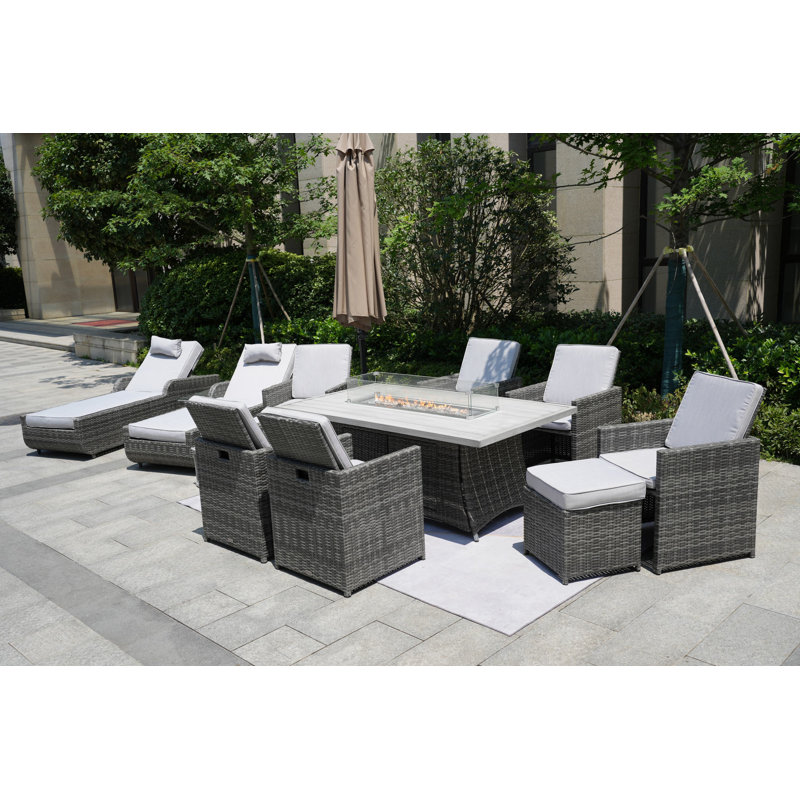 Aerolyn 10 - Person Patio Conversation Set with Cushions
