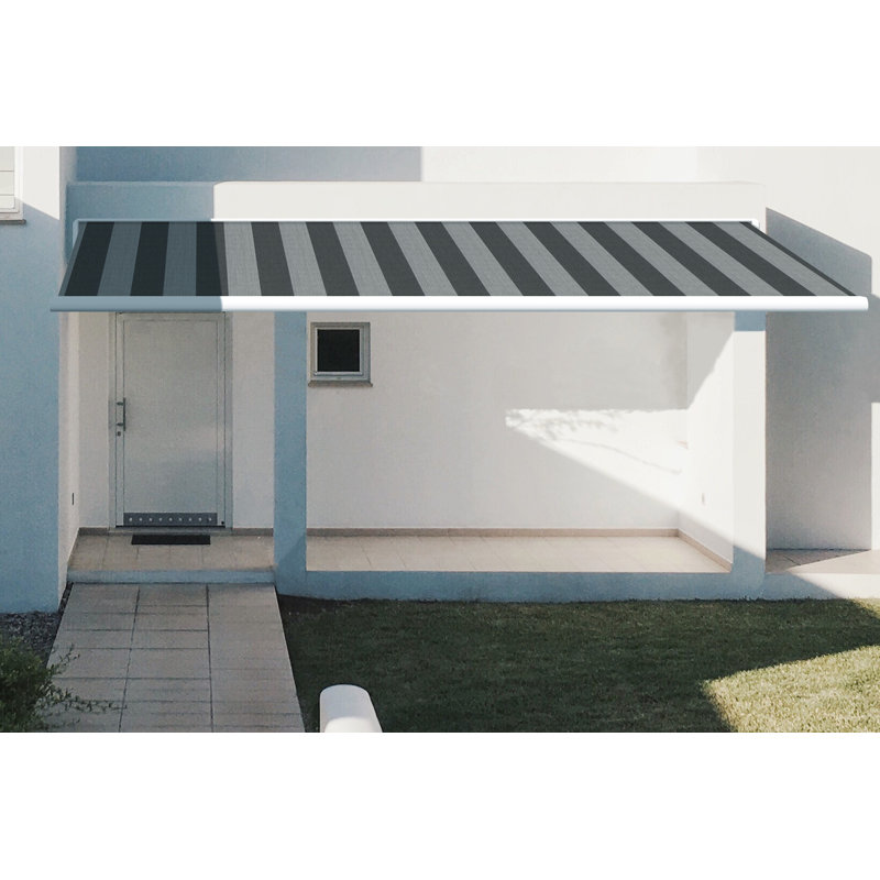 Brasilia Athena 9'' Polyester Urban R Cover Motorized Retractable Patio Awning, Right, 9" H x 204" W x 122" D