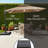  9X12ft 2-Tier Square Outdoor Solar LED Cantilever Umbrella W/ 360-Rotating Base - Tan-2076469870