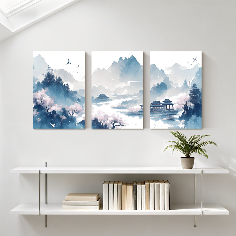 Paysage et nature, ensemble de 3 impressions d'art sur toile, H 18 po x l 36 po