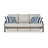 Inaya Outdoor Sofa, 4 Throw Pillows, Cream White, 89 Inch Brown Metal