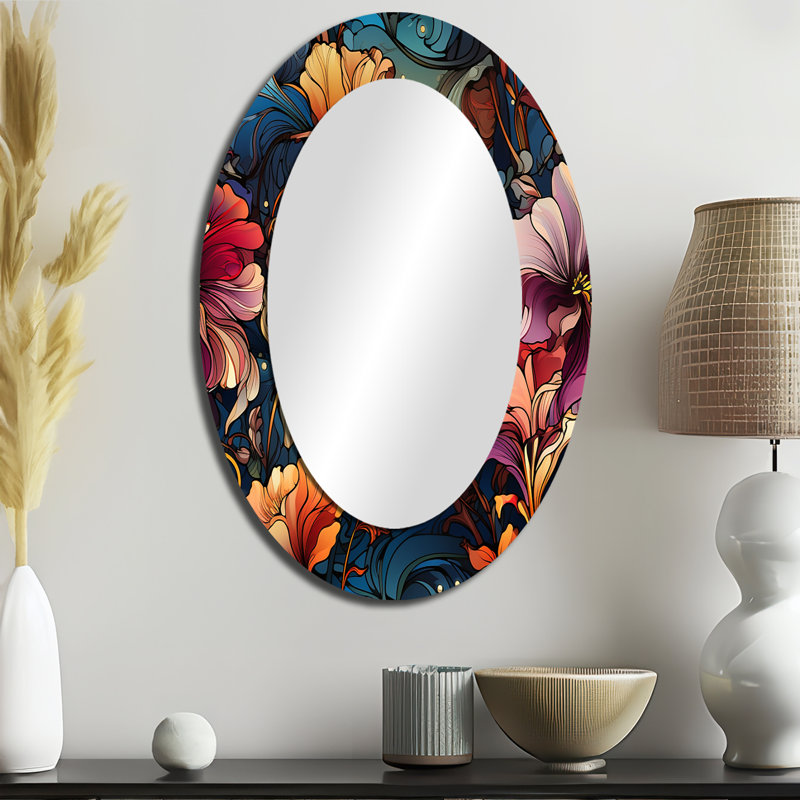 Roshida Victorian Nouveau Elegance Victorian Motif - miroir mural floral, 36 po x 24 po, Ovale