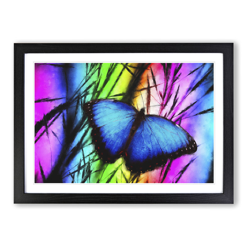 Butterfly Vol.6 - Picture Frame Painting, 27cm H x 36cm W x 2cm D, Black Framed
