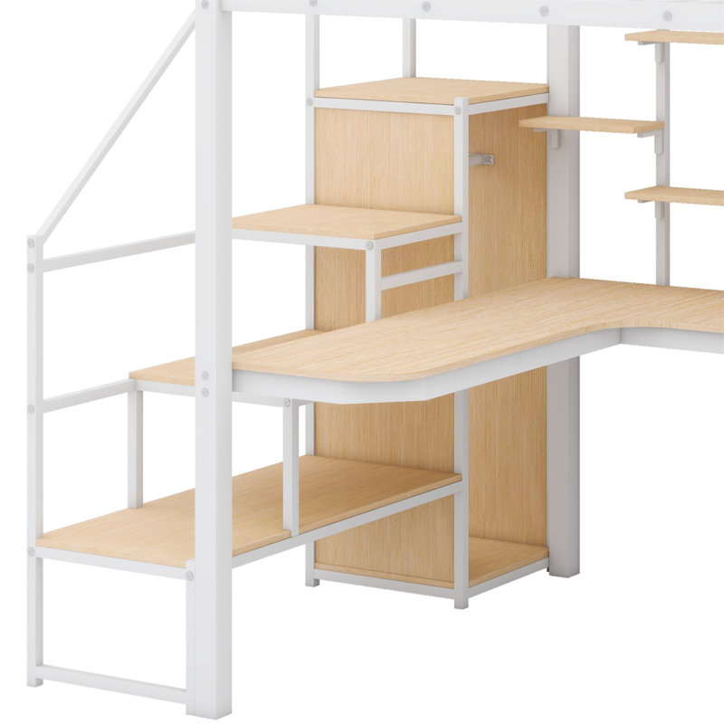 Lit mezzanine double Hachiro Kids, Blanc