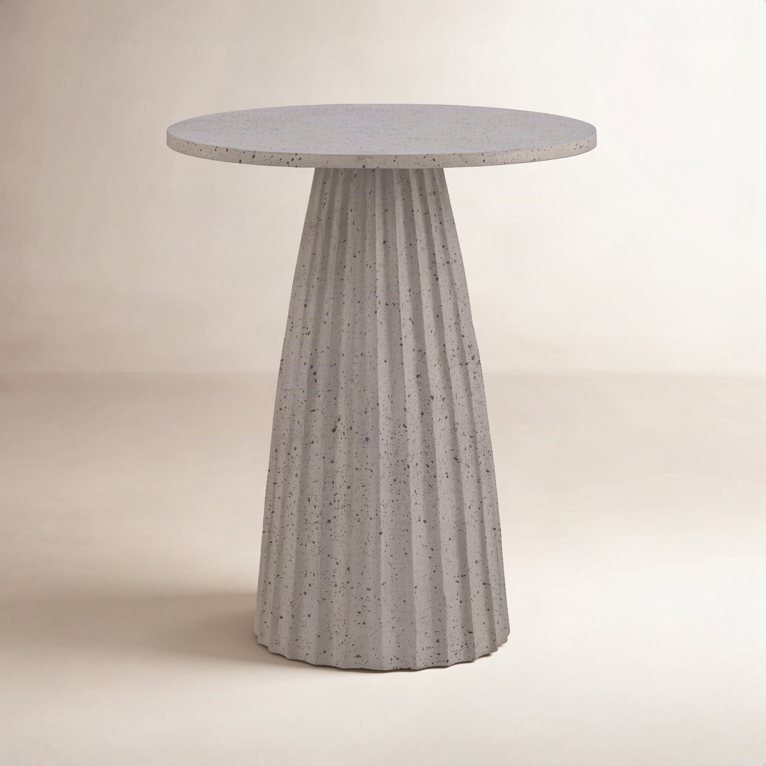End Table, 22" H x 18" W x 18" D, Beige Top/Brown Base