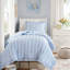 Charming Bow Embroidered Quilt Mini Set With Ruffle Trim And Soft Microfiber-125220502-125220505