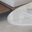 Table basse 49,2 "en faux marbre moderne avec plateau en pierre frittée, table de salon avec base en acier inoxydable
