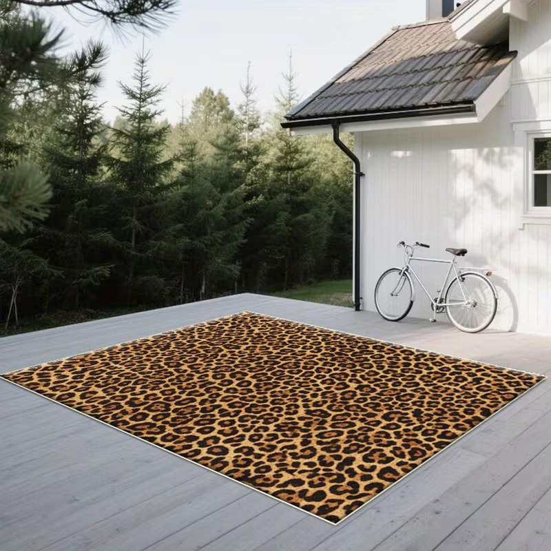 Leopard Pattern Area Rug, Soft And Lightweight, Suitable For All Seasons, Easy To Maintain And Easy To Clean, Machine Washable Carpet Floor Mat, Suitable For Living Room, Bedroom, Hallway, Balcony, Office, Room Decor, Home Decor, Outdoor Decor