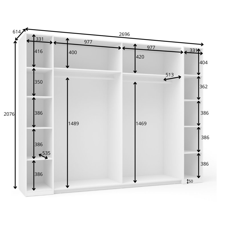 Boryan 4 Door Laminate Wardrobe