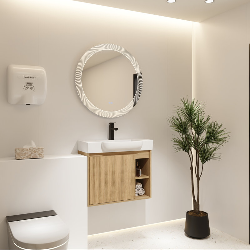 Meuble-lavabo mural avec lavabo en céramique, 28"