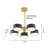 Transitional 5 Light Gold and Black Semi Flush Mount