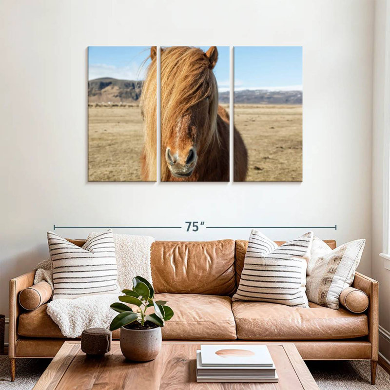 Brampt, chevaux islandais dans la campagne VII, H 36 po x l 57 po