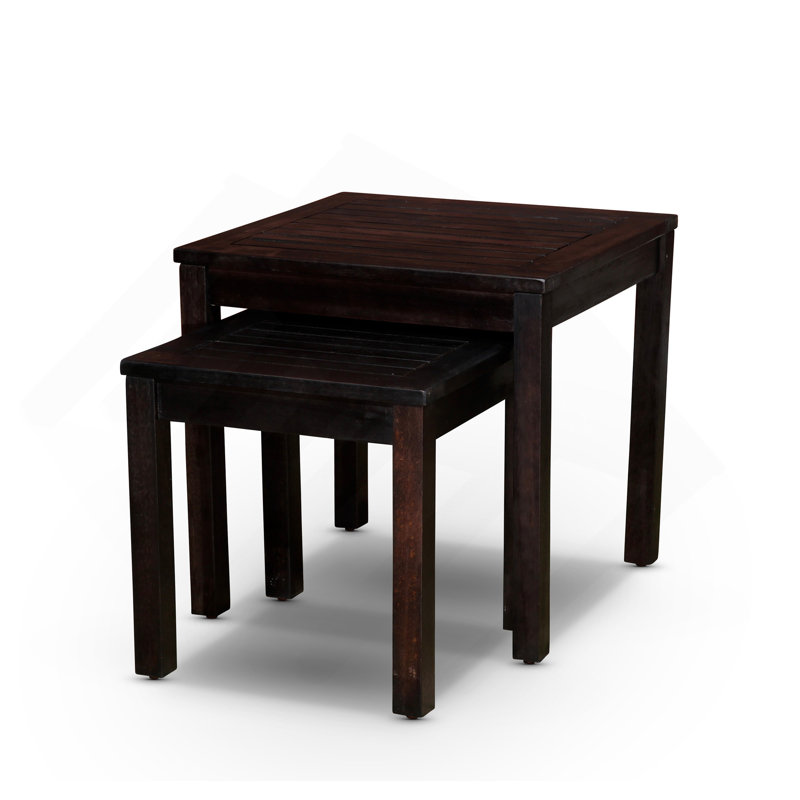 2-Piece Eucalyptus Nesting Table Set, Espresso