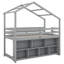 Lit mezzanine simple avec cadre de toit, étagère de rangement sous le lit-1303989718