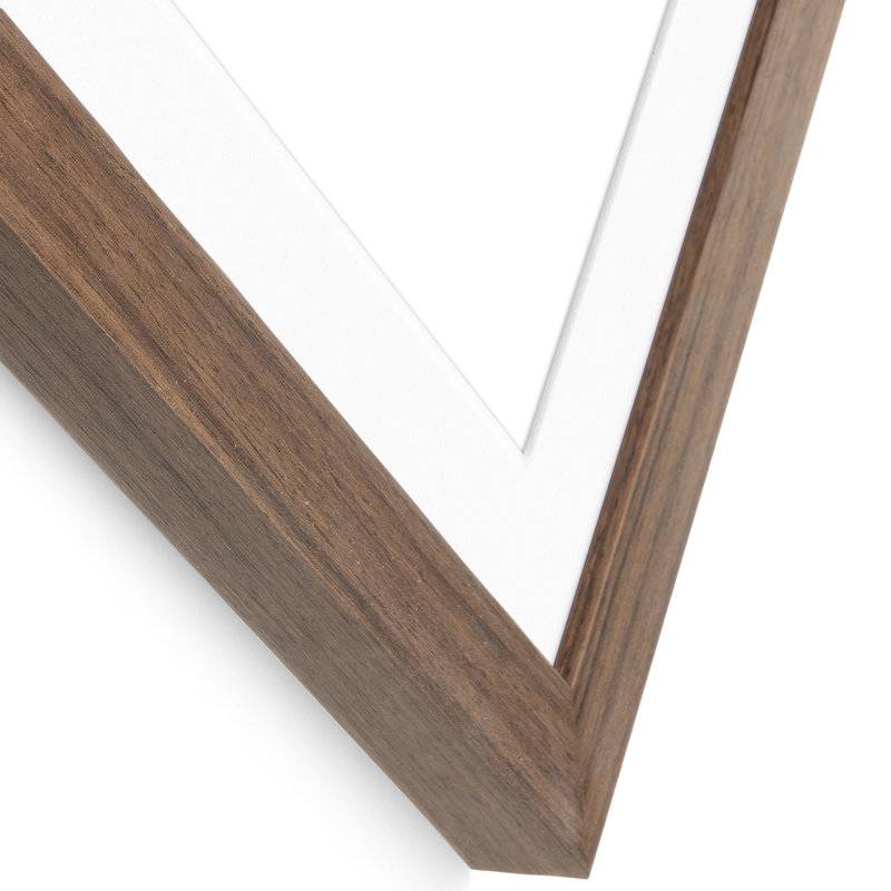 Wood Picture Frame with Mat, Brown, 5" x 7", 11" x 14"