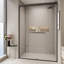 Double porte de douche coulissante, porte de salle de bain semi-sans cadre avec verre trempé de 1/4 po (6 mm) pour douche à l'italienne