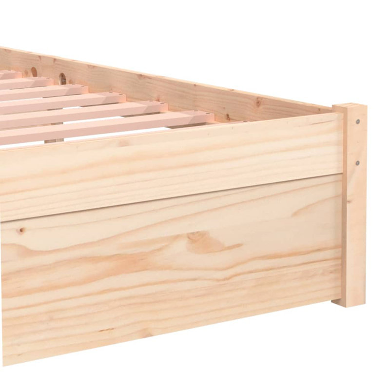 Errill Solid Wood Bed, 100 x 200 cm, Brown