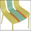 Ensemble de 4 chaises à blocs de couleur à rayures modernes avec pieds en métal robustes pour une utilisation intérieure / extérieure