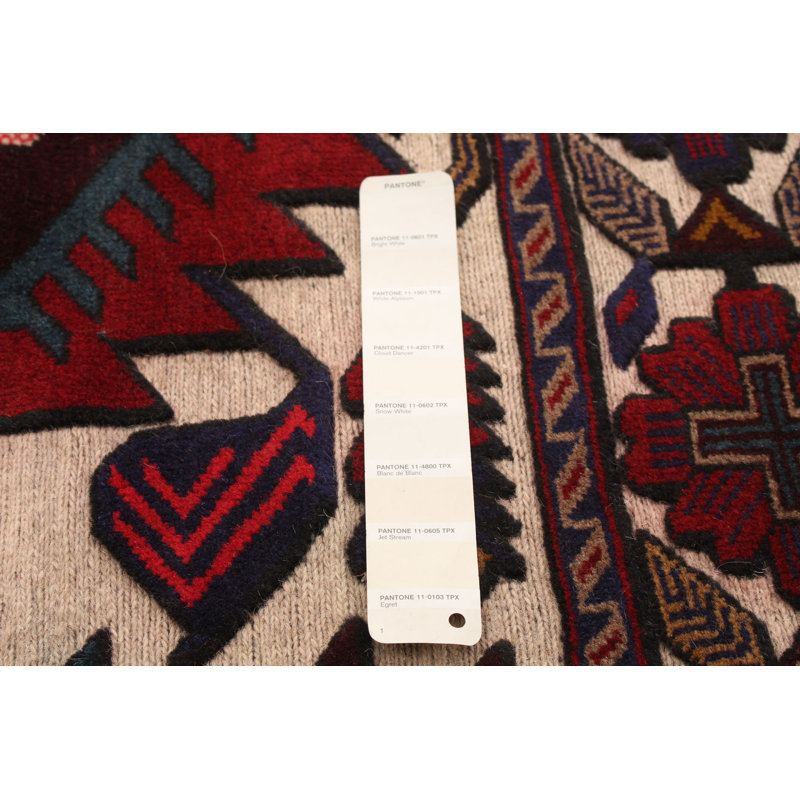 Tapis unique en laine noué à la main 4 pi 1 po x 6 pi 3 po nouvel âge Gwendalina
