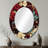 Roziya Victorian Renaissance Revival Victorian Pattern - Floral Large Wall Mirror, Red Unique Mirror, Printed Metal Art-44047795-44047797