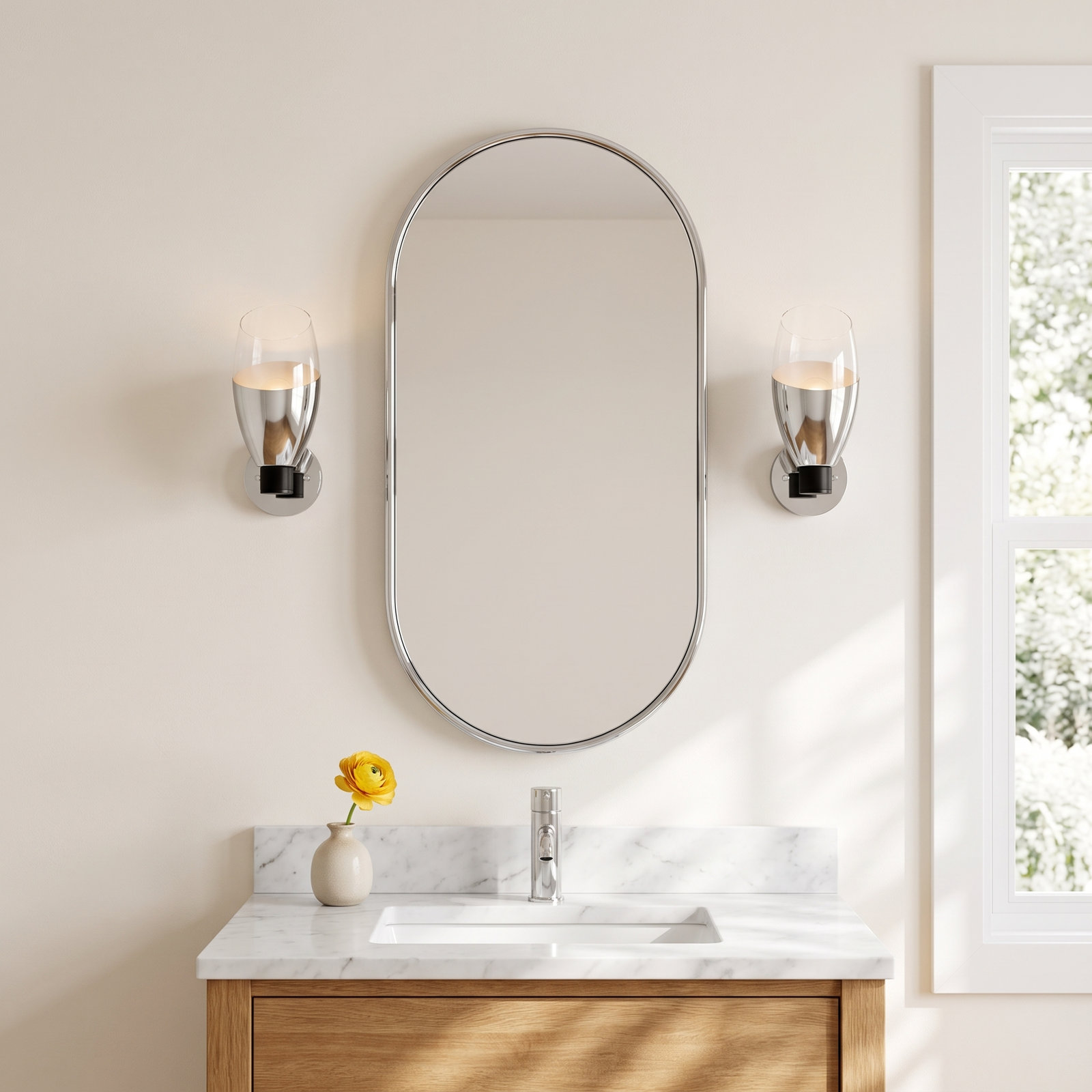Phineas Bath Sconce, Chrome, 1
