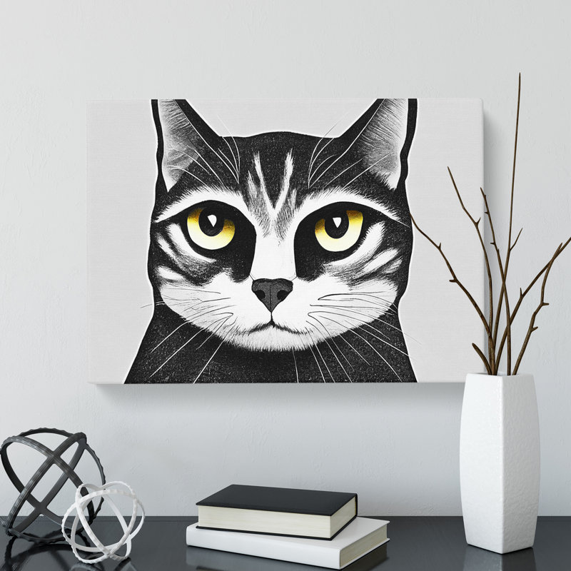Cat Illustration Vol.5 Abstract - Wrapped Canvas, 35cm H x 50cm W x 3cm D